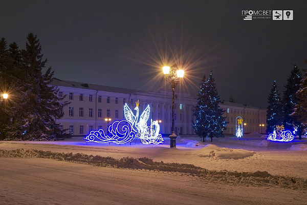 Новогодняя иллюминация в Нижегородском Кремле