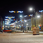 Новогоднее украшение улицы Рождественской в Нижнем Новгороде