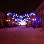 Новогоднее освещение улицы в Казани