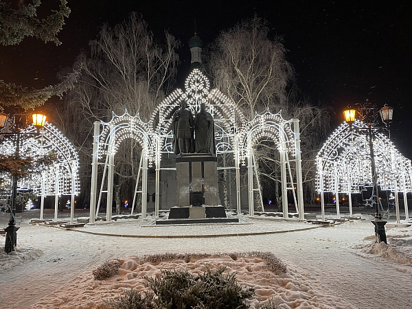 Новогодняя иллюминация в Нижегородском Кремле