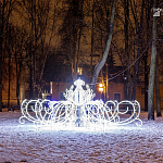 Новогодняя иллюминация в Пскове Фонтан декабрь 2020
