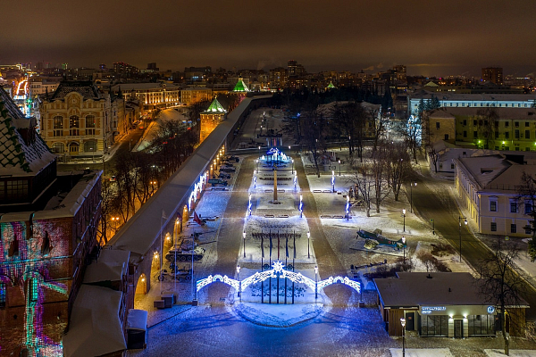 Новогодняя иллюминация в Нижегородском Кремле