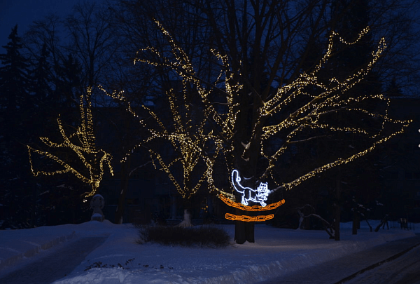 Новогодняя иллюминация в Нижегородском Кремле
